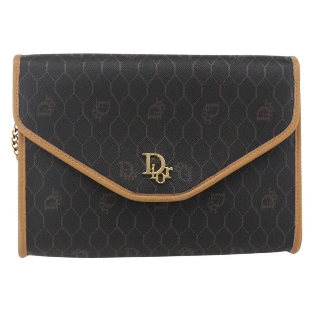 Dior Honeycomb Canvas Chain Shoulder Bag Black